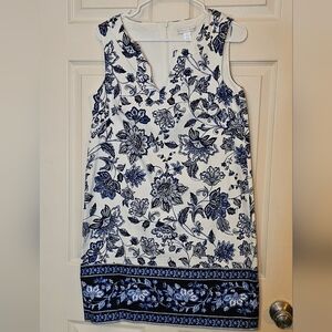 London Times Floral Print Sleeveless Shift Dress/Size 8